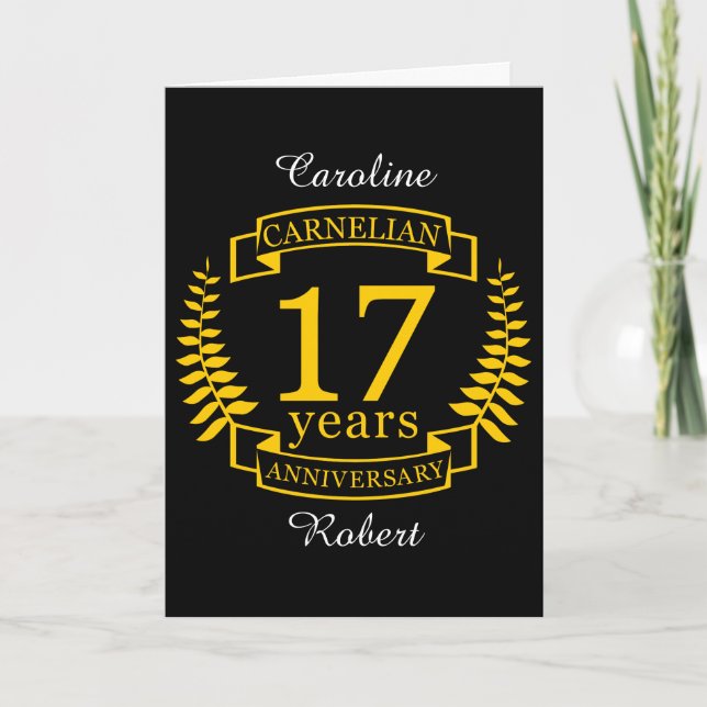 Carte Pierre précieuse Carnélian anniversaire de mariage (Devant)