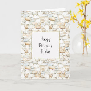 Carte Pierres Fausse Grises Blanc Crème Anniversaire