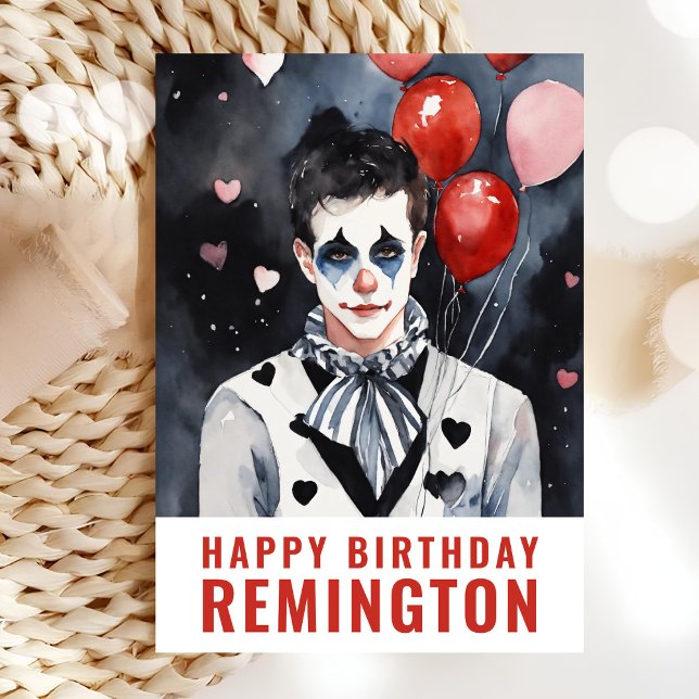 Carte Pierrot noir et blanc (Créateur téléchargé)