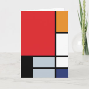 Carte Piet Mondrian - Composition avec grand plan rouge