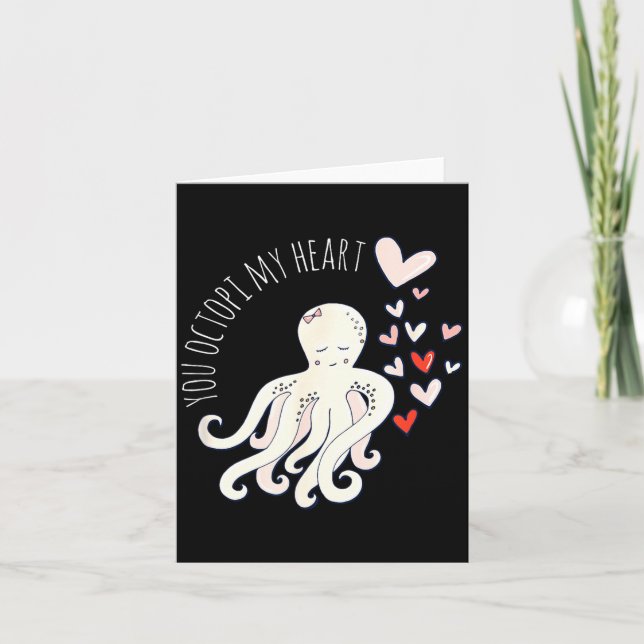 Carte Pieuvre Mignonne, Vous Octo Mon Cœur, Saint-Valent (Devant)