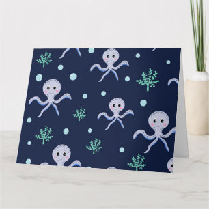 Carte Pieuvre sous le motif enfants de la mer