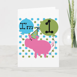 Carte Pig 1er Anniversaire Tshirts et cadeaux