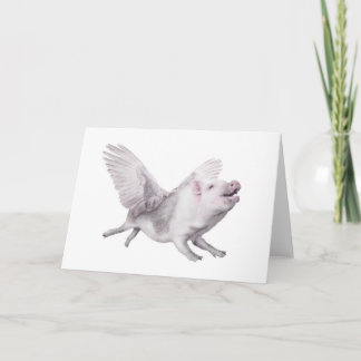 Carte Pig volant personnalisé Anniversaire ou toute cart