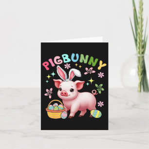 Carte Pigbunny Mignon Cosplay de Cochon de Pâques Chasse