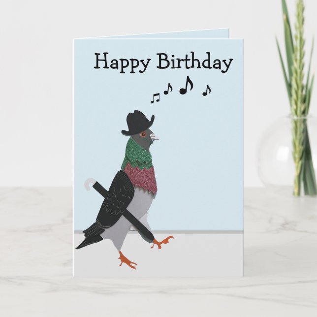 Carte Pigeon About Town Funny Birthday (Devant)