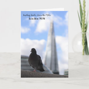 Carte Pigeon de Londres avec vue sur le Shard en Arrière