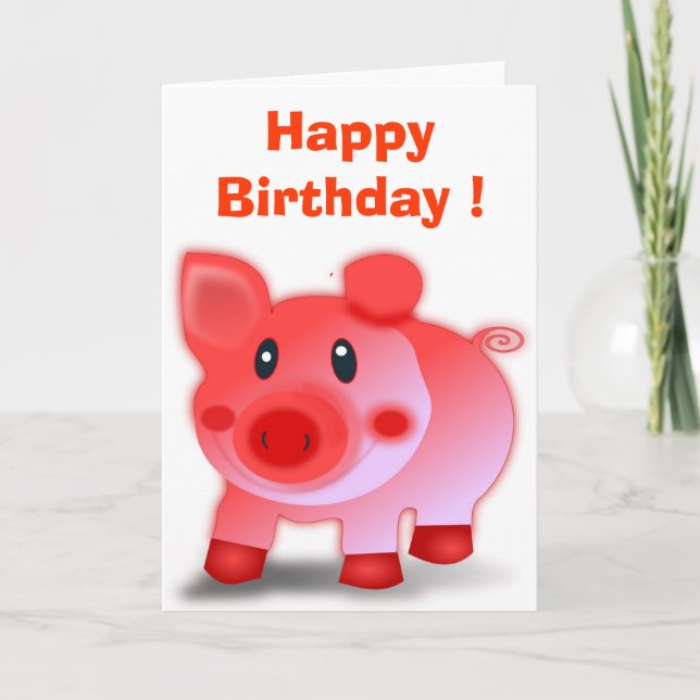 CARTE PIGGY PIGLET "HEUREUX ANNIVERSAIRE" (Devant)