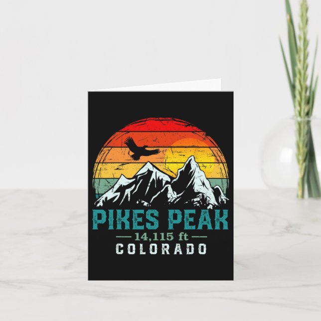 Carte Pikes Peak Mountain Colorado Retro Hiki (Devant)