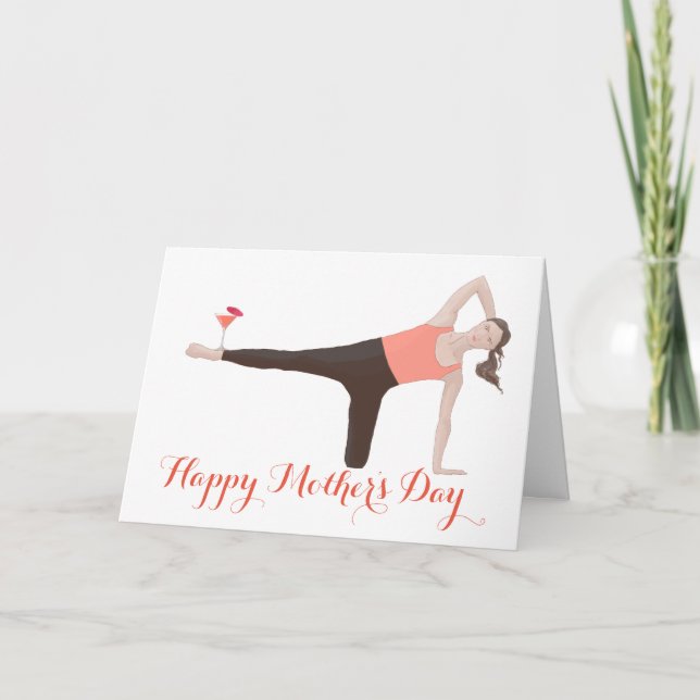 Carte Pilates cadeau de fête des mères avec un kick laté (Devant)