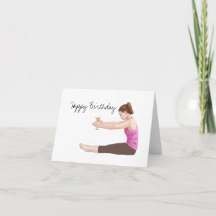 Carte Pilates Happy Birthday Card avec cocktail