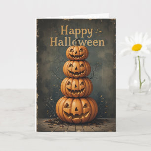 Carte Pile Citrouille rustique Halloween Farmhouse Fall 