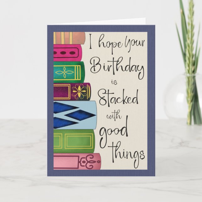 Carte Pile d'anniversaire de livres (Devant)
