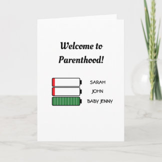 Carte pile électrique drôle maman papa bébé bienvenue da