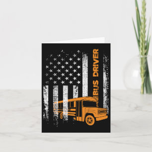 Carte Pilote De Bus Patriotique Usa American Flag - Scho