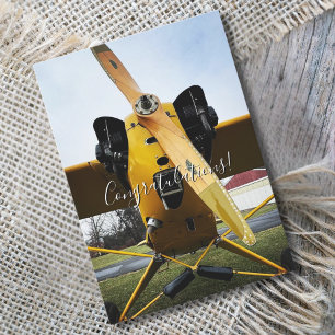 Carte Pilote Étudiant Premier Solo Avion Drôles Félicita