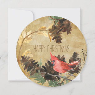 Carte Pine Cones and Birds