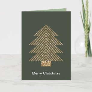Carte Pine Green Gold Glitzy Parties scintillant Arbre d