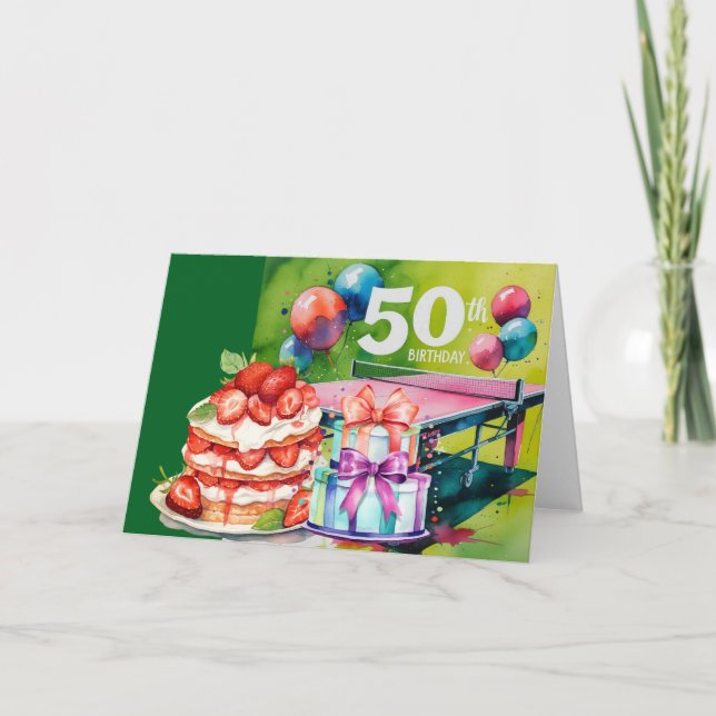 Carte Ping pong 50e anniversaire (Devant)