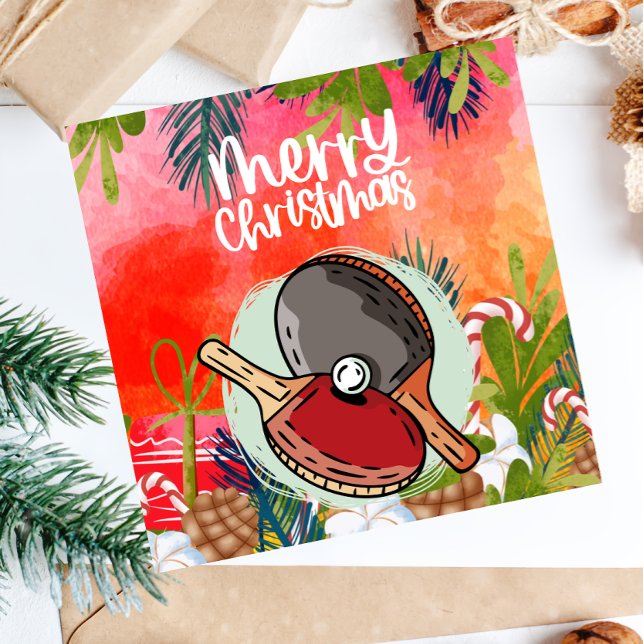 Carte Ping Pong Paddle Noël Salutation (Créateur téléchargé)