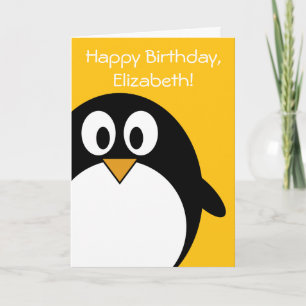 Carte Pingouin d'anniversaire personnalisable