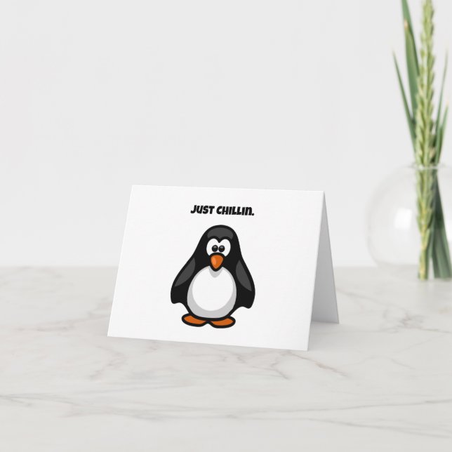 Carte Pingouin de dessin cool - Juste Chillin' Arctic Vi (Devant)