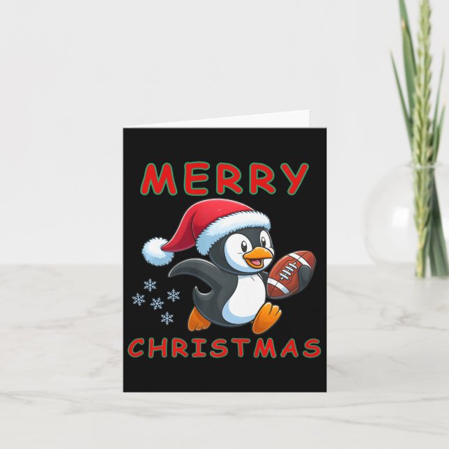 Carte Pingouin de football de Noël (Devant)