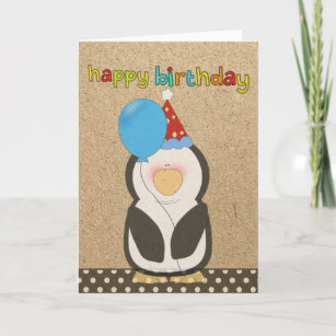 Cadeaux Joyeux Anniversaire Pingouin Avec Les Ballons En Zazzle Fr