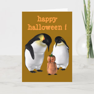Carte Pingouin d'Halloween