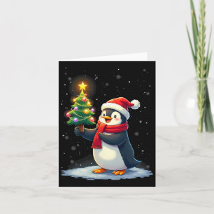 Carte Pingouin mignon arbre de Noël Pyjama Filles Garçon