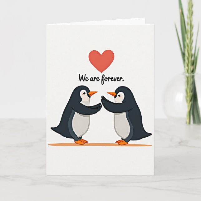 Carte Pingouin Notre Amour Est Éternel (Devant)