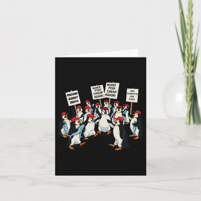 Carte Pingouins contre les droits de douane Drôle Pengui (Devant)