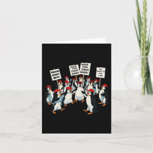Carte Pingouins contre les droits de douane Drôle Pengui