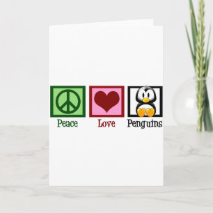 Carte Pingouins Peace Love