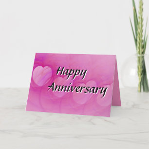 Carte Pink Abstrait Heart Bonne Anniversaire