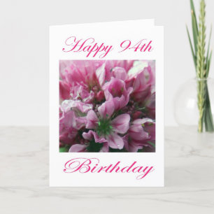 Carte Pink and Green Flower Happy 94th Birthday
