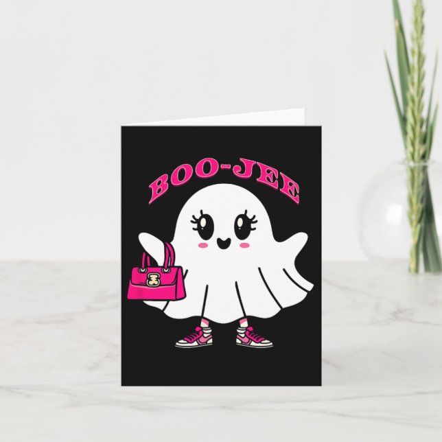 Carte Pink Boo-jee Drôle Fantôme Halloween (Devant)