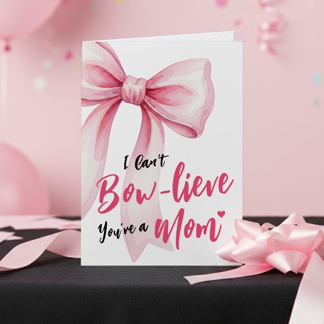 Carte Pink Bow Cute New Mom Funny Happy Mothers Day (Pink Bow Cute New Mom Funny Happy Mothers Day Card
)