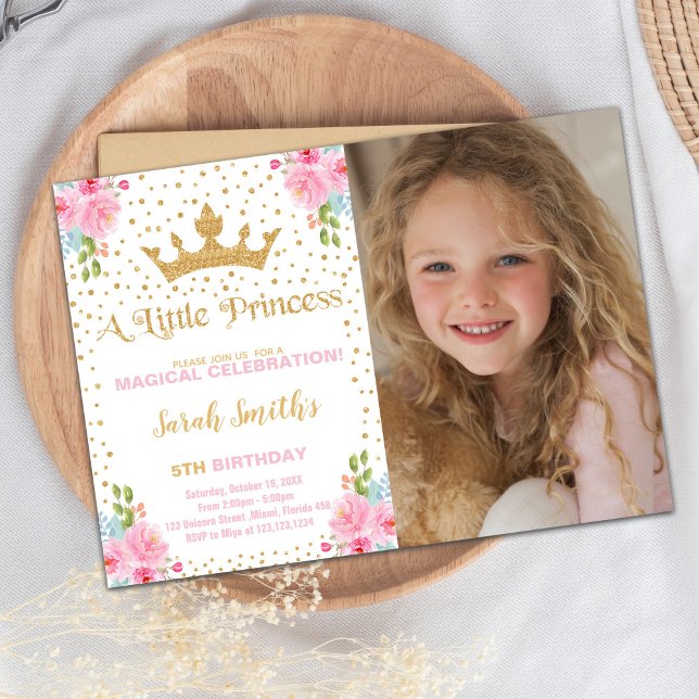 Carte Pink Castle Editable Party (Princess Invitation, Princess Birthday Invitation)