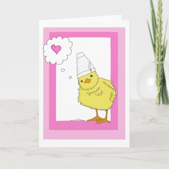 Carte Pink Chicken Valentine sur mesure (Devant)