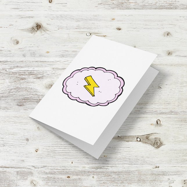 Carte Pink Cloud Yellow Lightning Bolt Card (Créateur téléchargé)