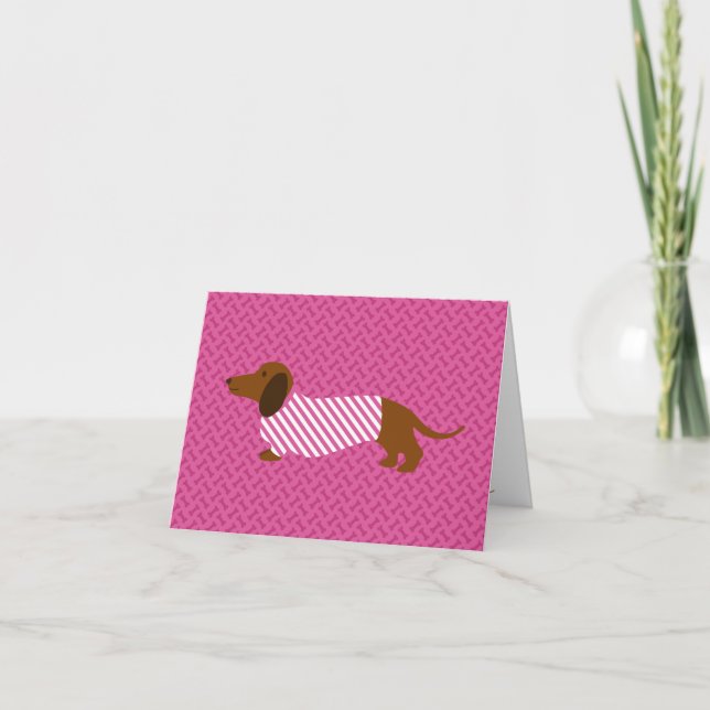 Carte Pink Dachshund Mothers Day (Devant)