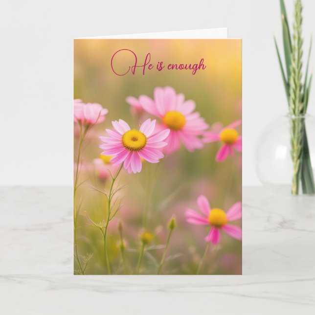 Carte Pink Daisy Field Pour Penser À Vous (Devant)