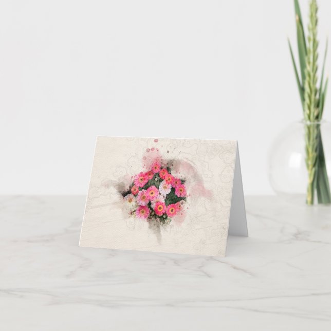 Carte Pink Daisy Flower (Devant)