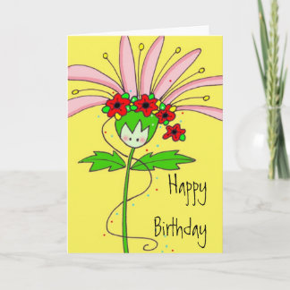 Carte Pink Daisy Joyeux anniversaire