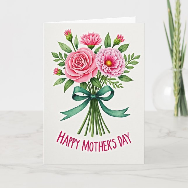 Carte Pink Floral Celebration Card (Devant)