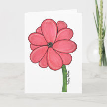 Pink Flower with White background blank