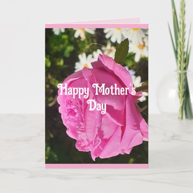 Carte Pink Flowers Floral Rose Roses Mothers Day Card (Devant)