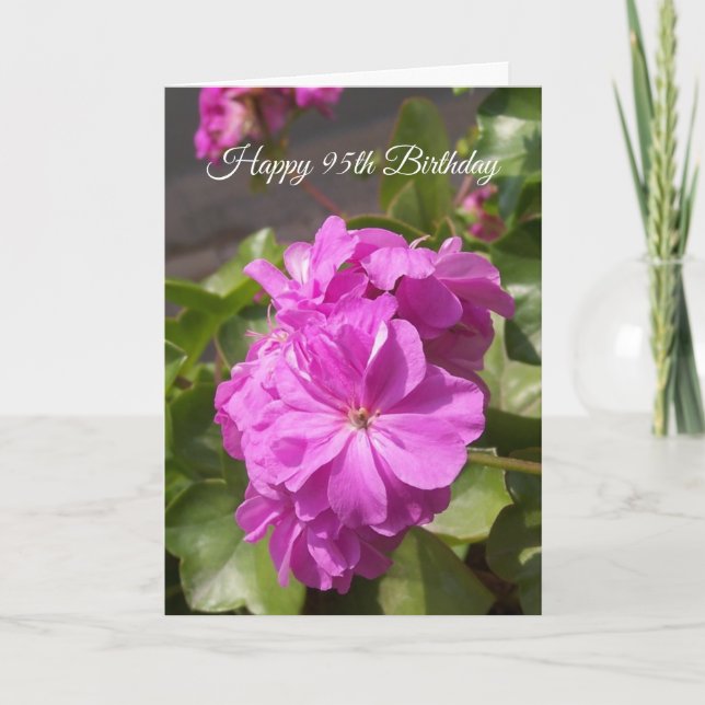 Carte Pink Flowers Personnalised 95th Birthday (Devant)