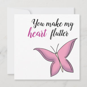 Carte Pink Fluttering Butterfly Valentine